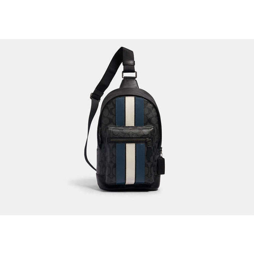 West Pack In Signature Canvas With Varsity Stripe